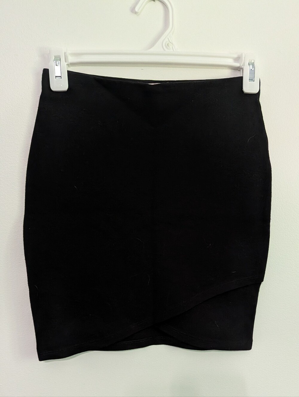 Sunday Best Black Mini Skirt with Wrap Front